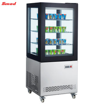 Dessert Shop Display Counters 4 Sides Glass Freezer Cooling Showcase